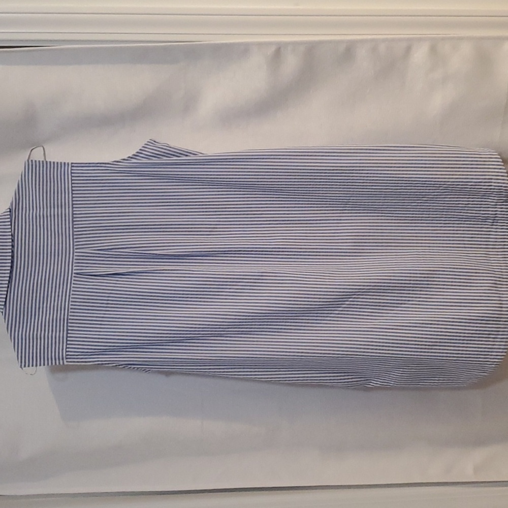 Vineyard Vines Dress With Blue & White Pinstripes, Size 10 - Picture 5 of 6